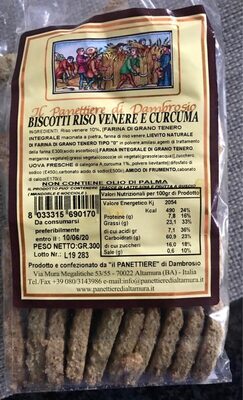 Biscotti riso venere e curcuma