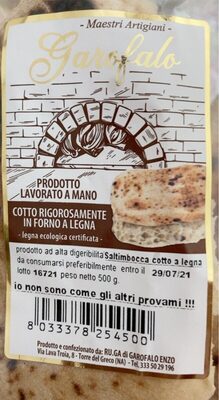 Saltimbocca cotto a legna front packaging