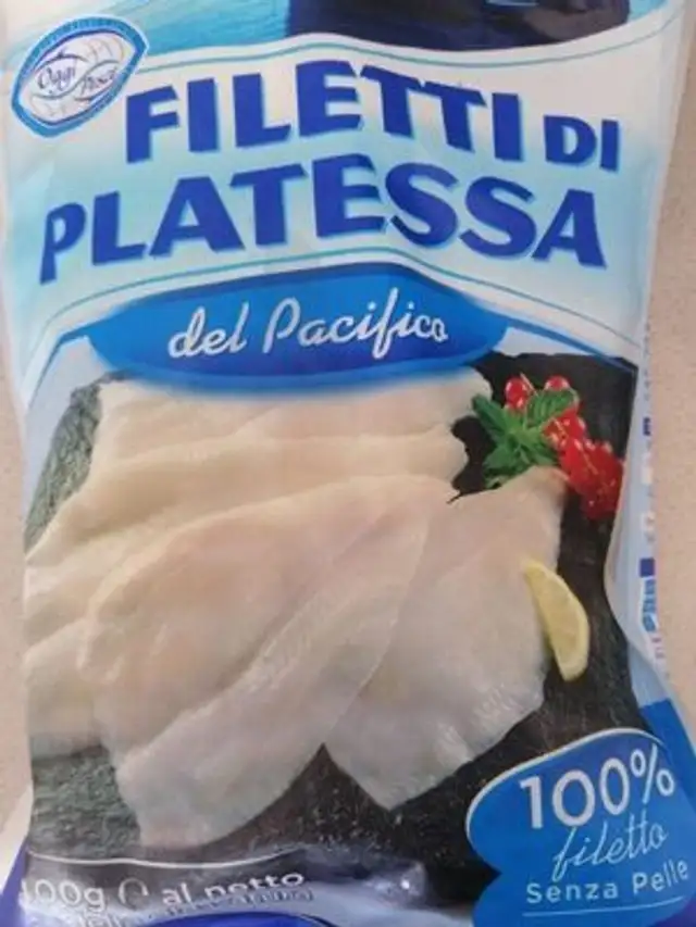 Filetti di platessa del pacifico front packaging