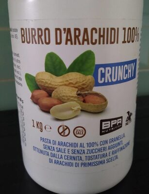 Burro di arachidi 100% crunchy front packaging