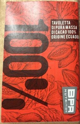 Tavoletta di pura massa di cacao 100% front packaging