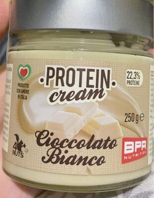 protein cream cioccolato bianco front packaging