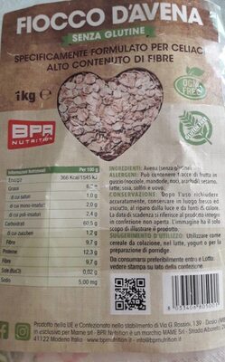 Fiocchi d'avena front packaging
