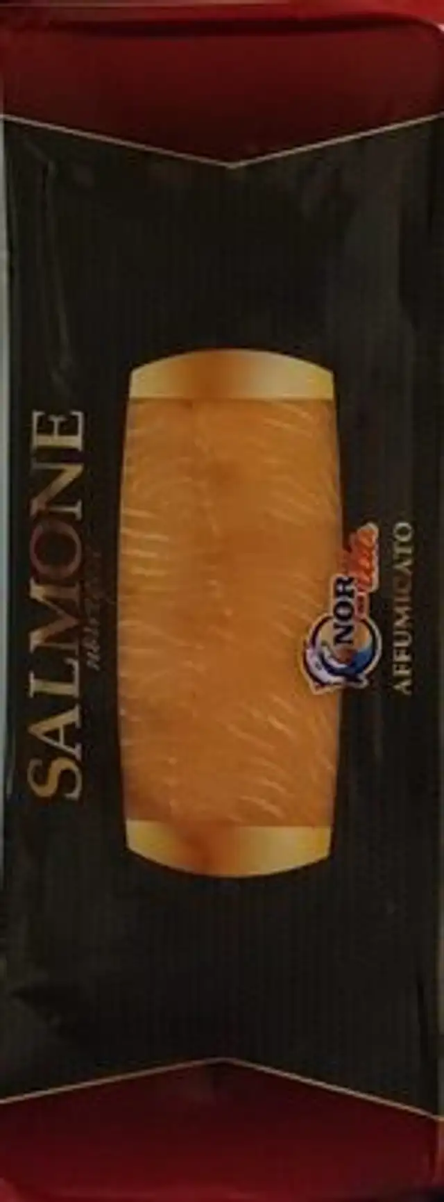 Salmone affumicato sotto vuoto front packaging