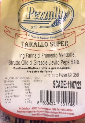 Tarallo super front packaging