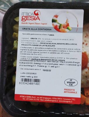 Ittica gesia orata alla contadina front packaging