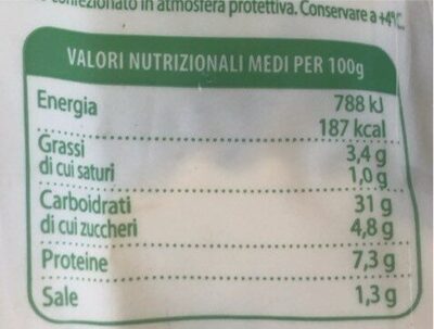 Ravioli con ricotta ed erbette nutrition facts table