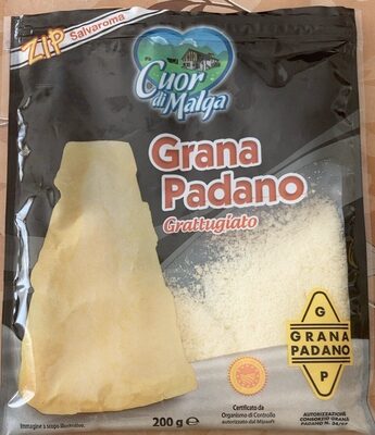 grana padano grattugiato front packaging