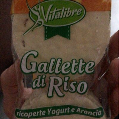 Gallette di riso ricoperte da yogurt e arancia