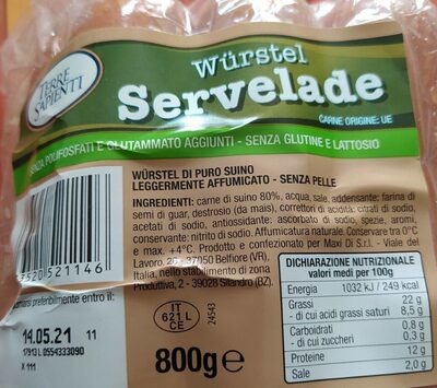 Würstel Servelade front packaging