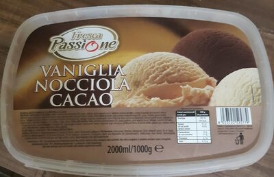 Gelato al gusto vaniglia nocciola e cacao