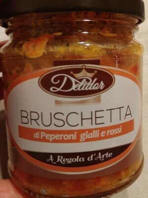 Bruschetta peperoni gialli e rossi