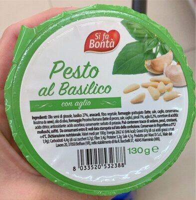 Pesto al basilico front packaging