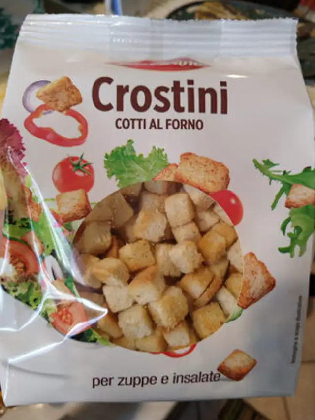 Crostini cotti al forno front packaging