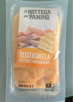 Rustichella cotto e formaggio front packaging