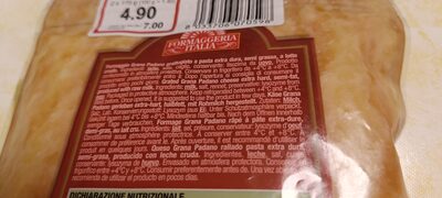 Grana padano ingredients label