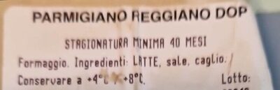 Parmigiano reggiano 40 mesi ingredients label