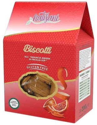 Biscotti Arancia Rosa di Sicilia IGP front packaging