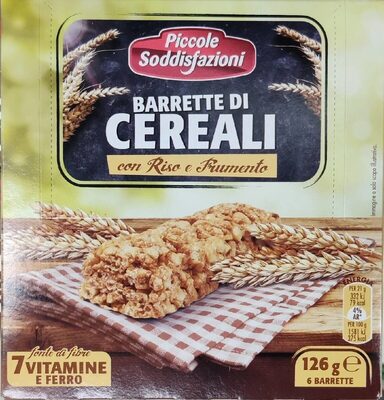 Barrette di cereali con riso e frumento