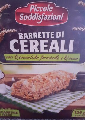 Barrette di cereali con fondente e cocco