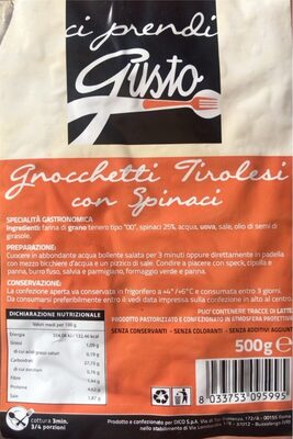 Gnocchetti tirolesi con spinaci