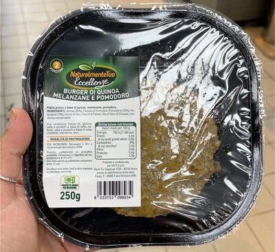 Burger di quinoa melanzane e pomodoro