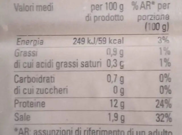 Misto per risotto e spaghetti nutrition facts table