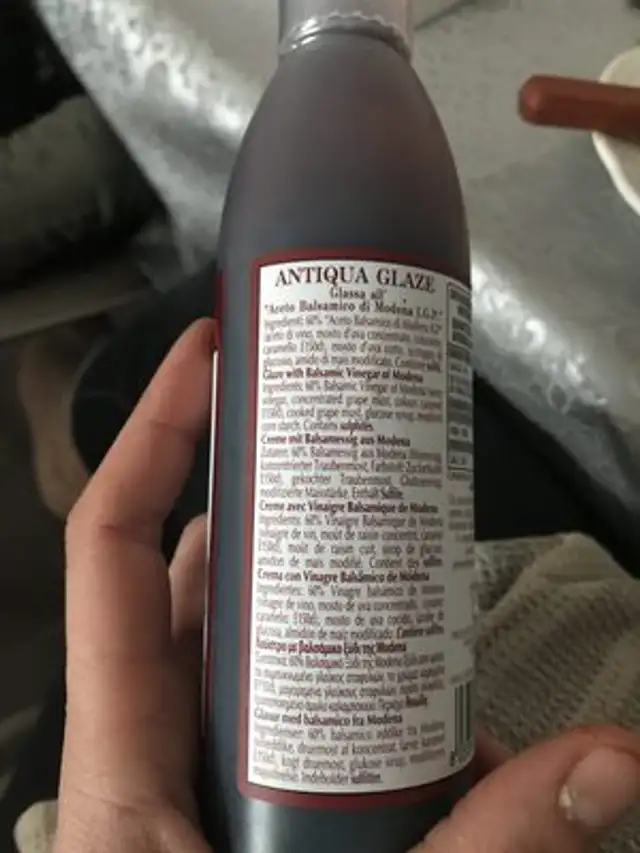 Crema Vinagre Antiqua De Modena ingredients label