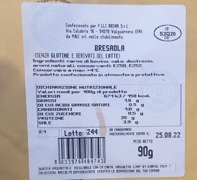 Bresaola front packaging