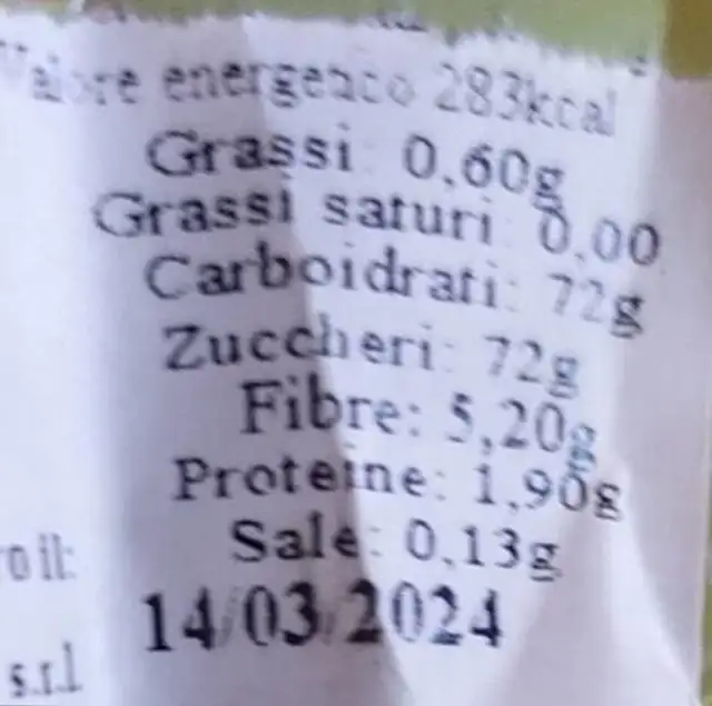 Uvetta nutrition facts table