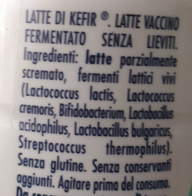 Kefir Alplì ingredients label