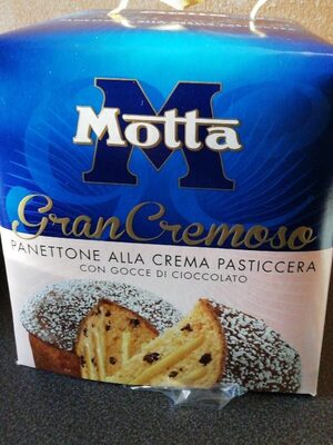 Panettone con crema pasticcera con gocce di cioccolato