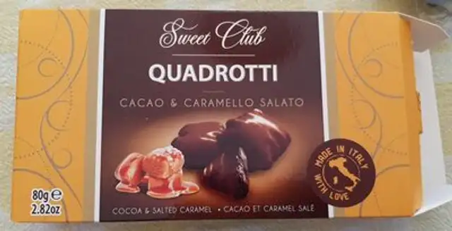 Quadrotti cacao e caramello salato