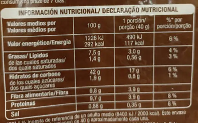 Tortillas Receta Mexicana de trigo integral nutrition facts table