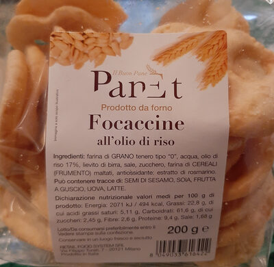 Focaccine all'olio di riso