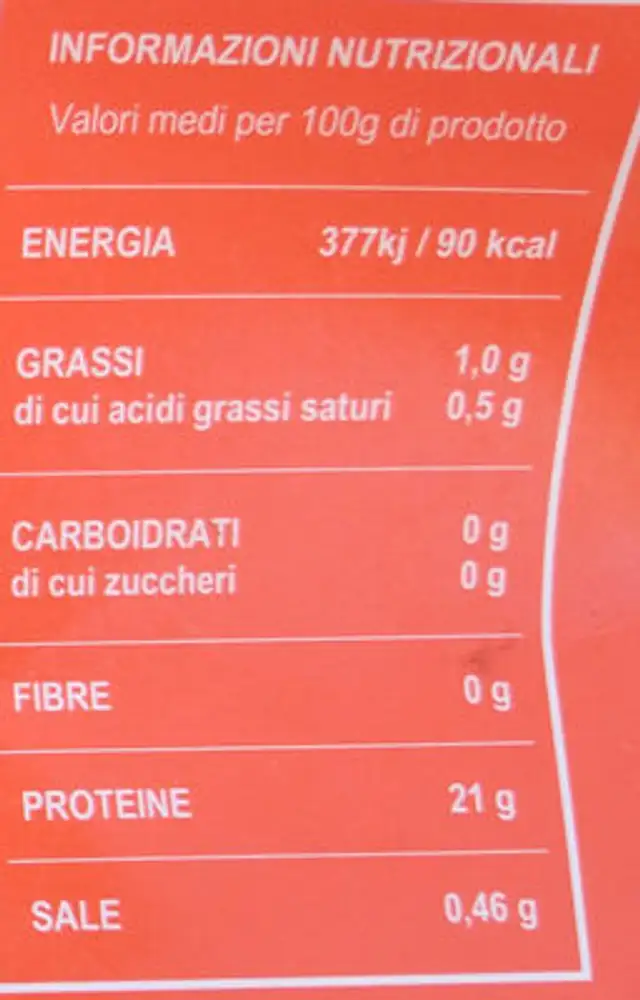 Mazzancolle tropicali crude congelate nutrition facts table
