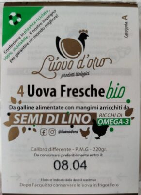 Uova fresche front packaging