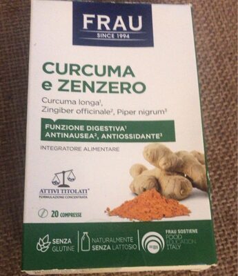 Integratore alimentare curcuma e zenzero front packaging