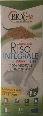 Bevanda Bio di Riso Integrale Drink