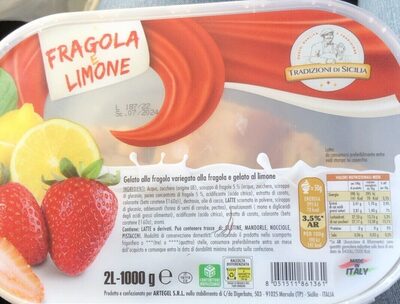 Gelato alla fragola e limone front packaging