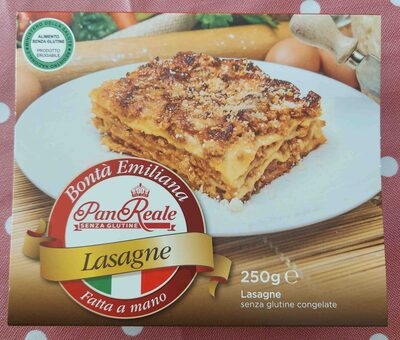 Lasagne senza glutine congelate front packaging