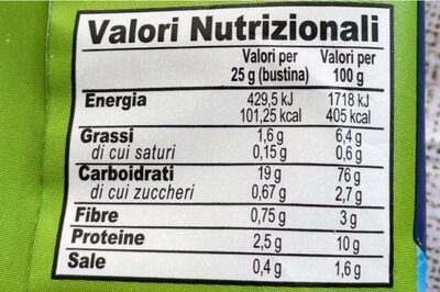 Crostini gusto mediterraneo nutrition facts table