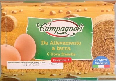 Uova da allevamento a terra front packaging