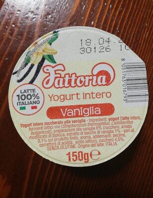 Yogurt intero vaniglia