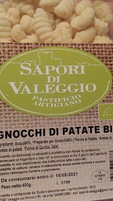 Gnocchi di patate bio front packaging
