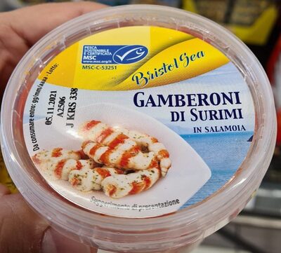 Gamberoni di surimi front packaging