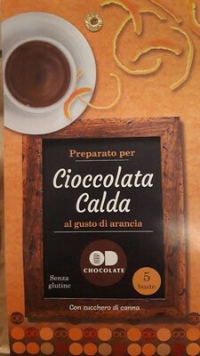 Preparato per cioccolata calda al gusto di arancia