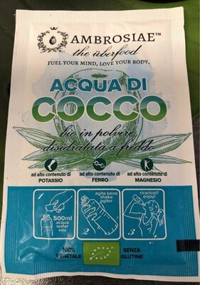 Ambrosiae Acqua Di Cocco In Polvere Bio front packaging