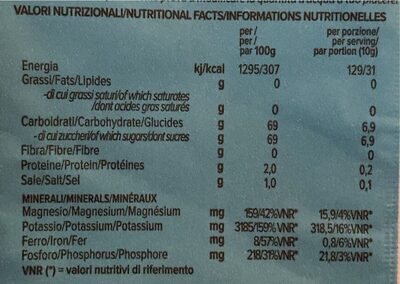 Ambrosiae Acqua Di Cocco In Polvere Bio nutrition facts table
