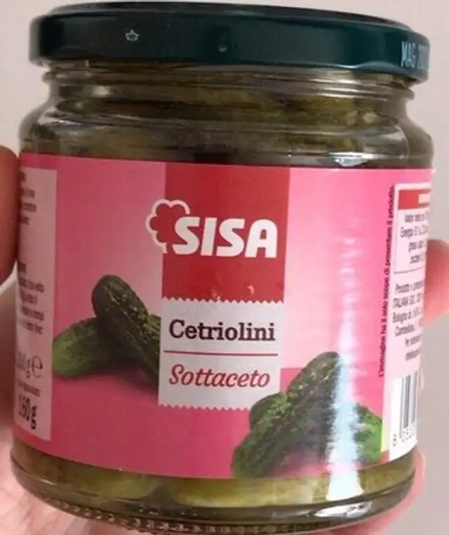 Cetriolini sottaceto front packaging